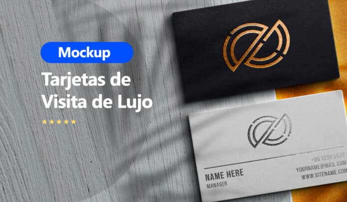 Descarga 4 Tarjetas de Visita de Lujo – Realista Mockup