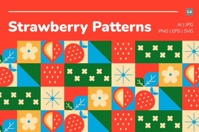 Patrón geométrico de fresas sin fisuras